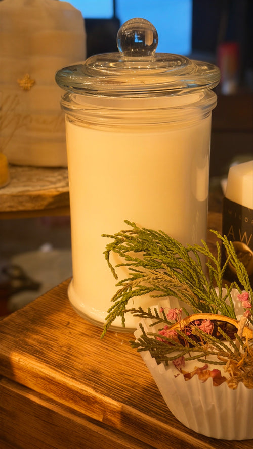 Antique French Apothecary - Glass Candle