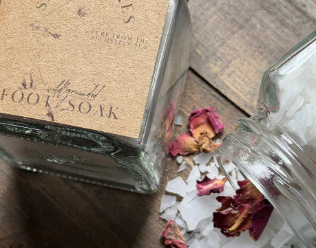 Magnesium Foot Soak with organic rose petals