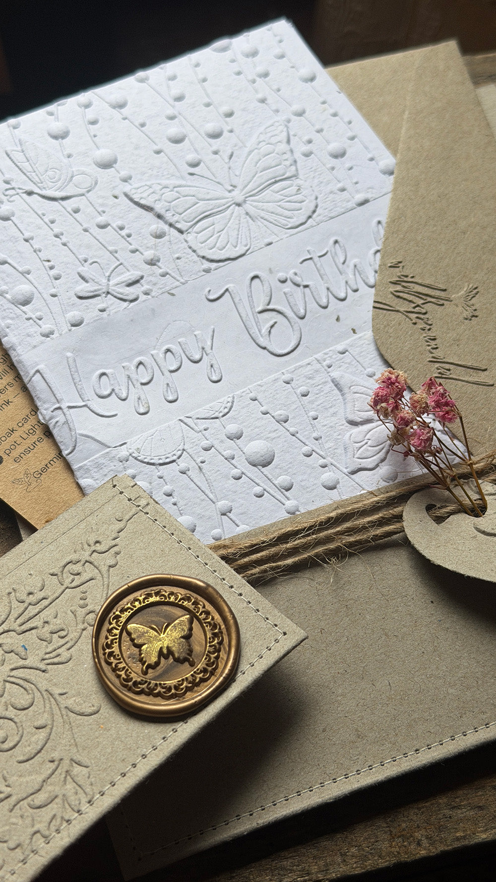 White Seeded Cards